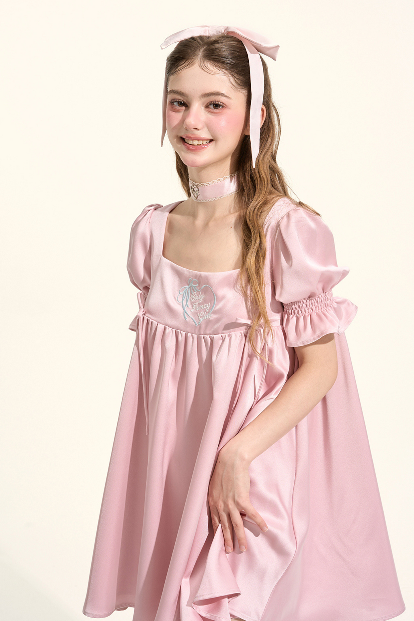 Puff Sleeve Satin Nightdress