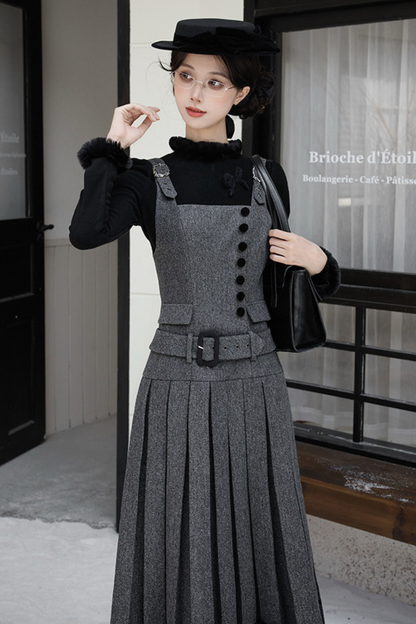 エレガントデイリーベストドレス+リボンヘアアクセサリー