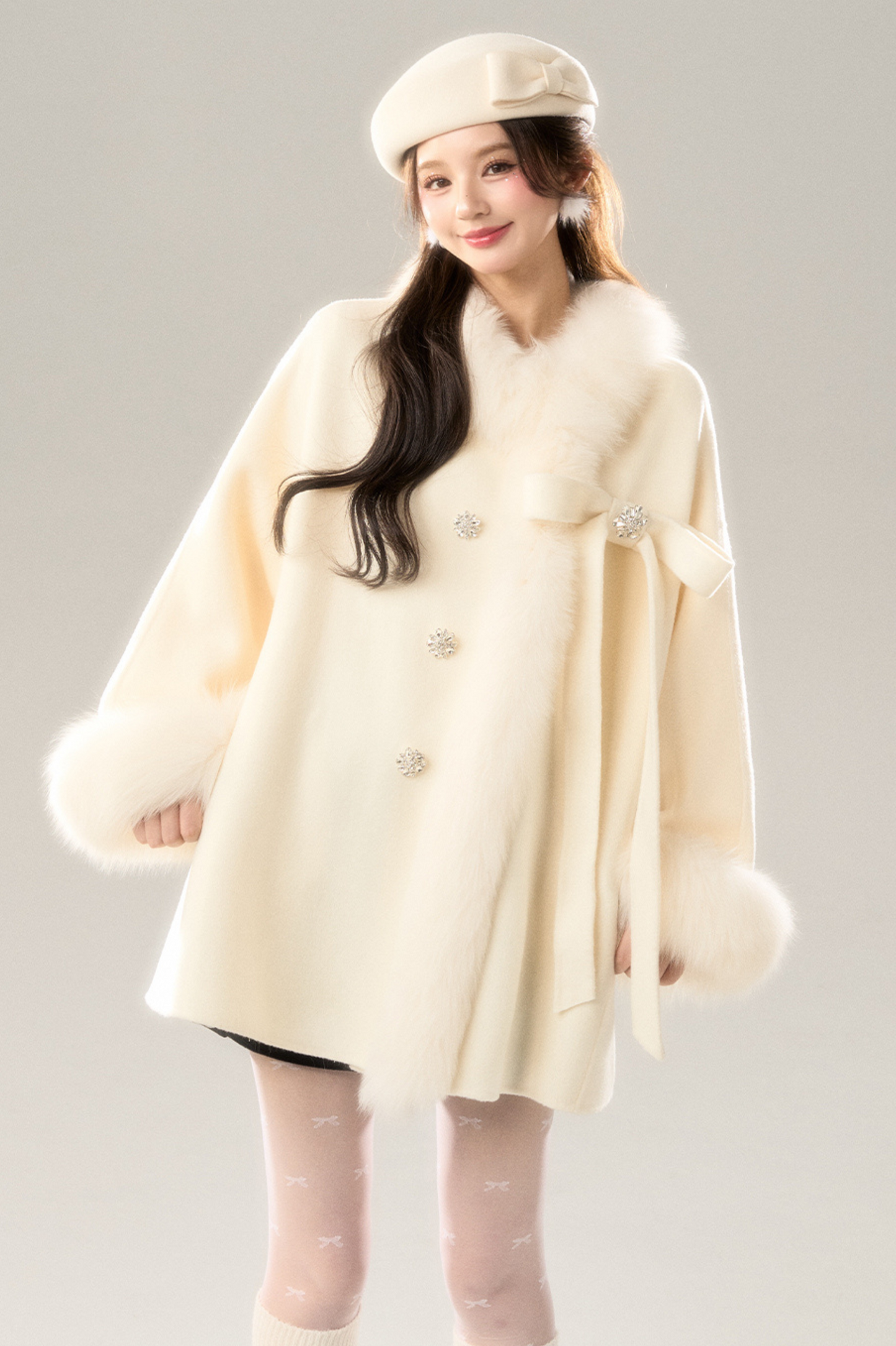 Fox Fur Sweet Bow Coat