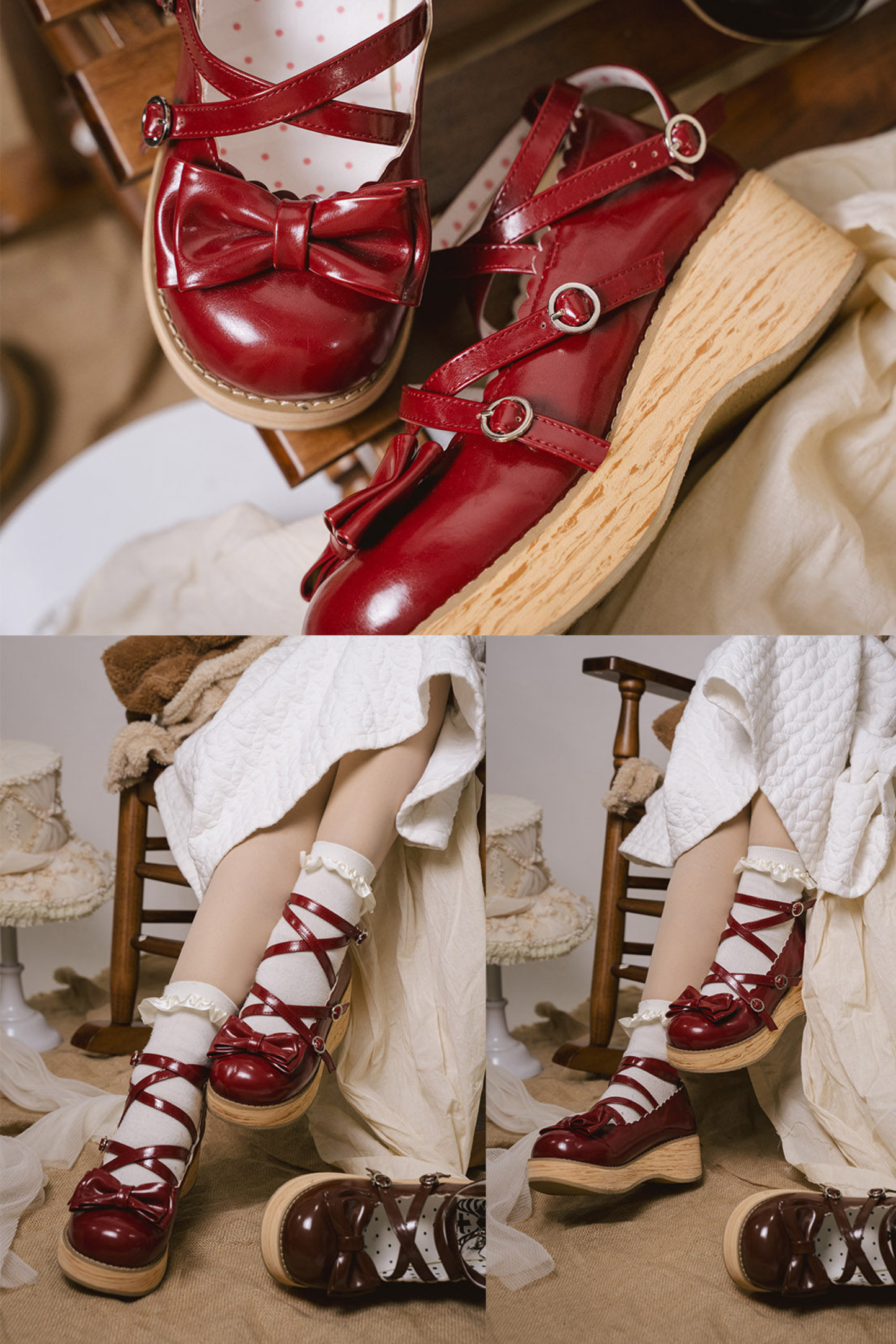 リボンフラットロリータシューズ