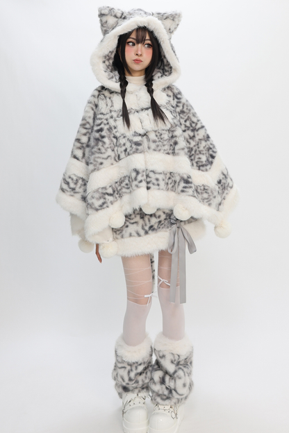 Tabby leopard print top + skirt + leg covers