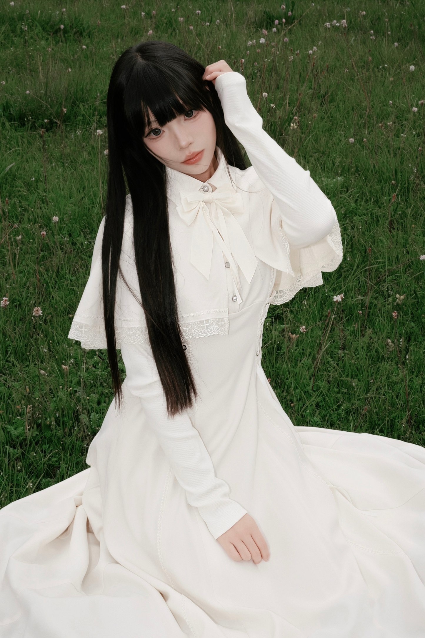 French Cape Elegant Retro Dress