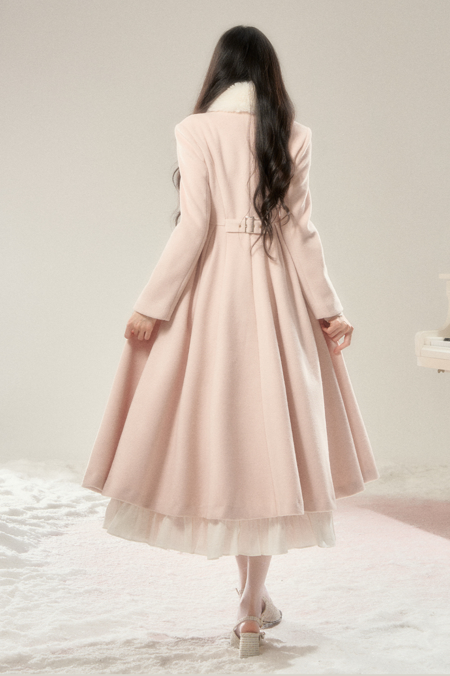 ビューティーウエストマークロングウールコート