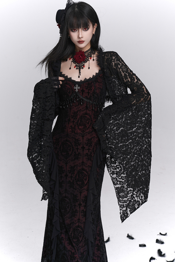 ゴシックキャミソールドレス＋シアートップス