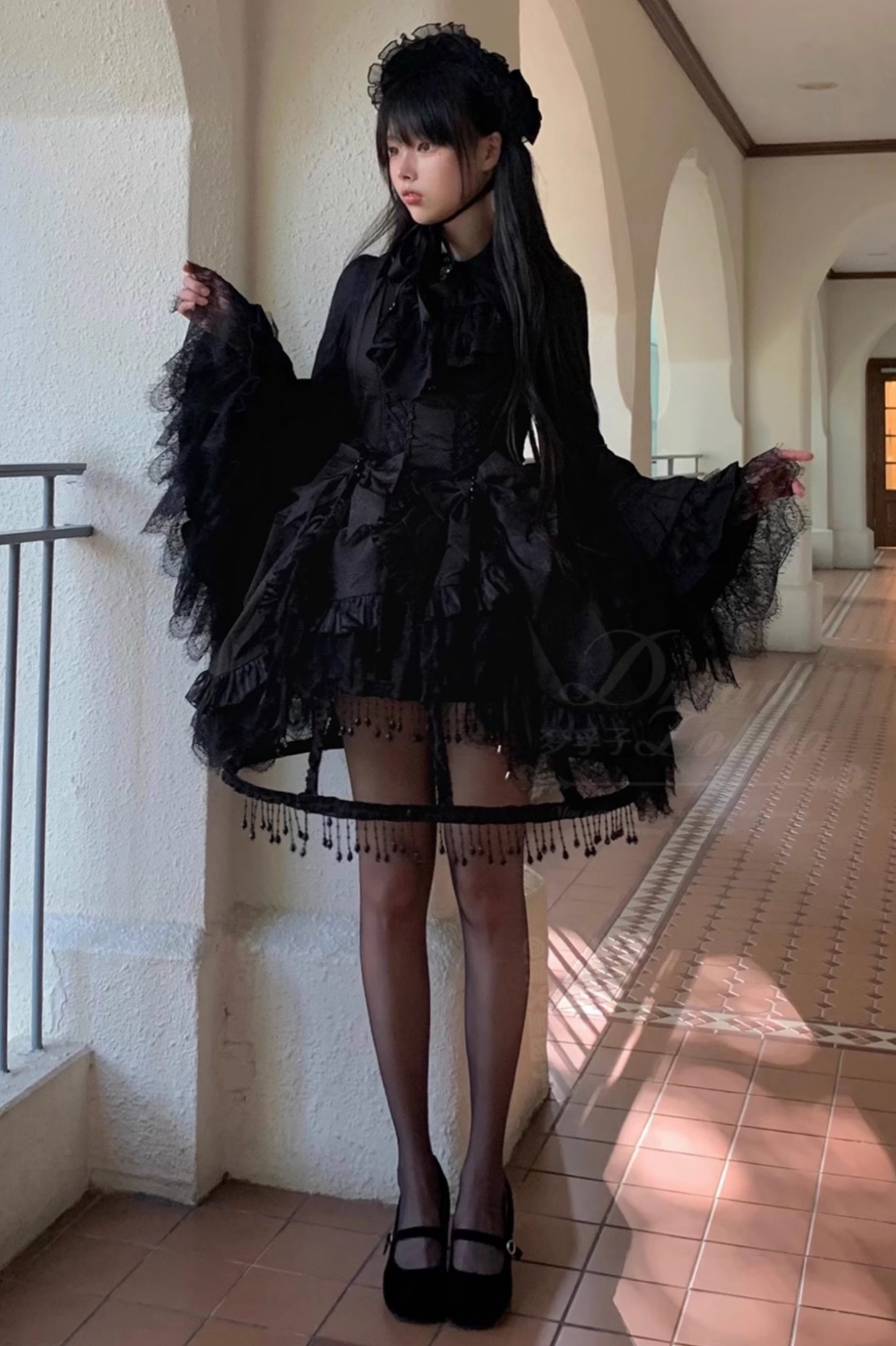 ゴシックバードロリータジャンパースカート+パンプキンパンツスカート+カーテンスカート