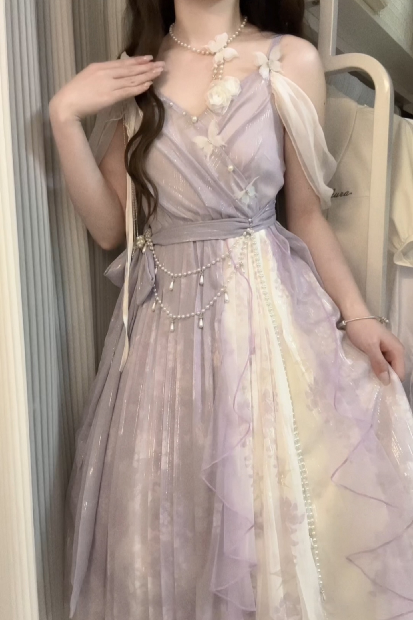 [Reservations] Sweet is Elegant Girly Dress + Shawl + Necklace