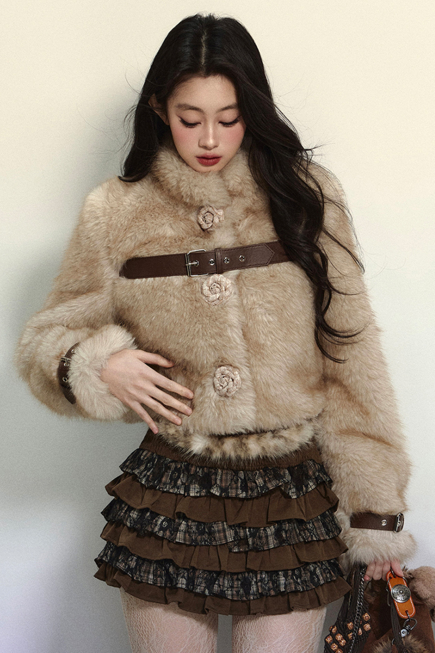 Fur Flower Short Coat