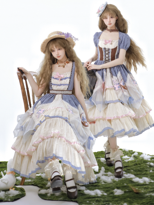 [May 28th reservation deadline] Elegant Embroidery Floral Country Lolita Dress Jumperskirt
