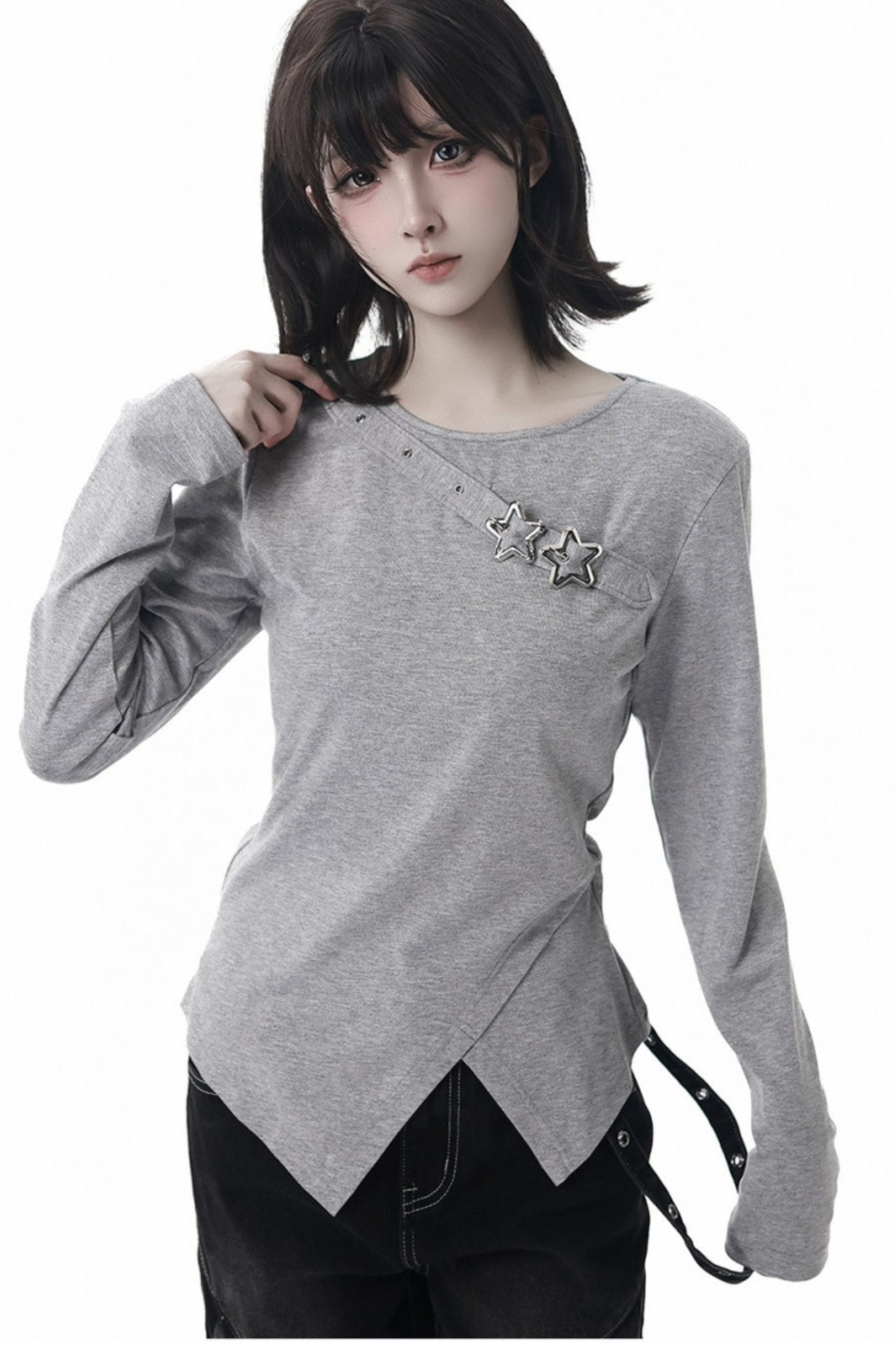 スリットロングスリーブトップス