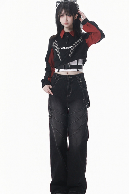 Washed Smoked Straight Leg Pants