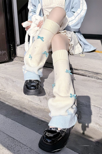 Milk gradation ribbon leg cover