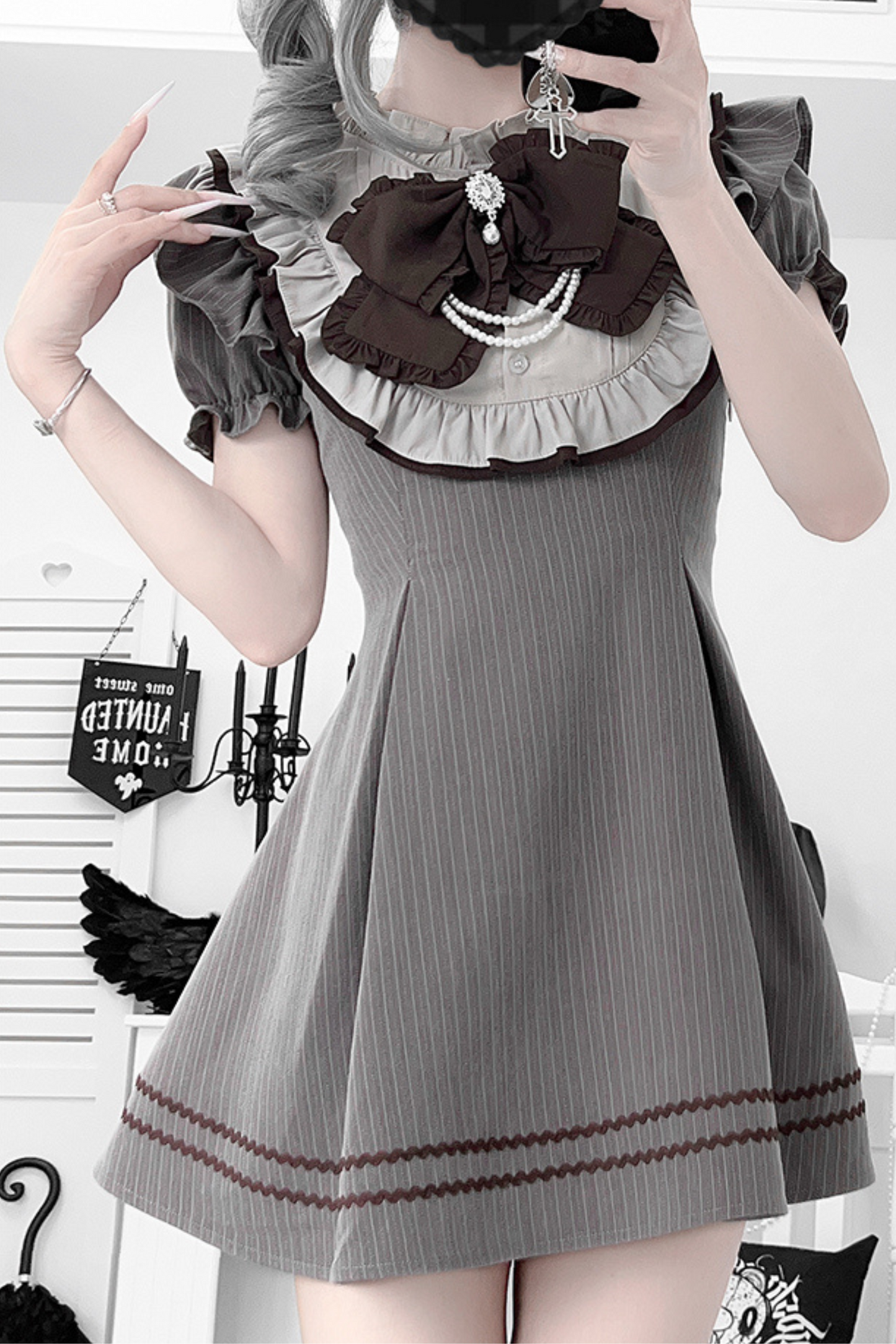 リボン地雷ダークサブカルチャーワンピース