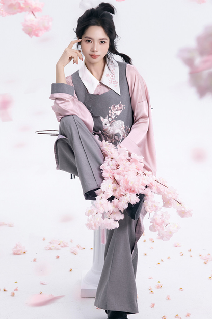 樱花节奏狩猎马甲+衬衫+裙子+裤子+配饰