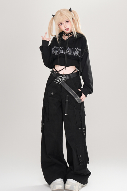 レトロロウウエストカーゴパンツ