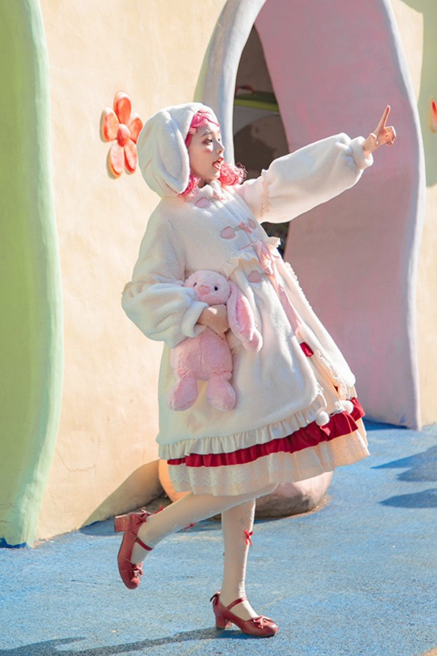 ラビットファーキュートロリータコート