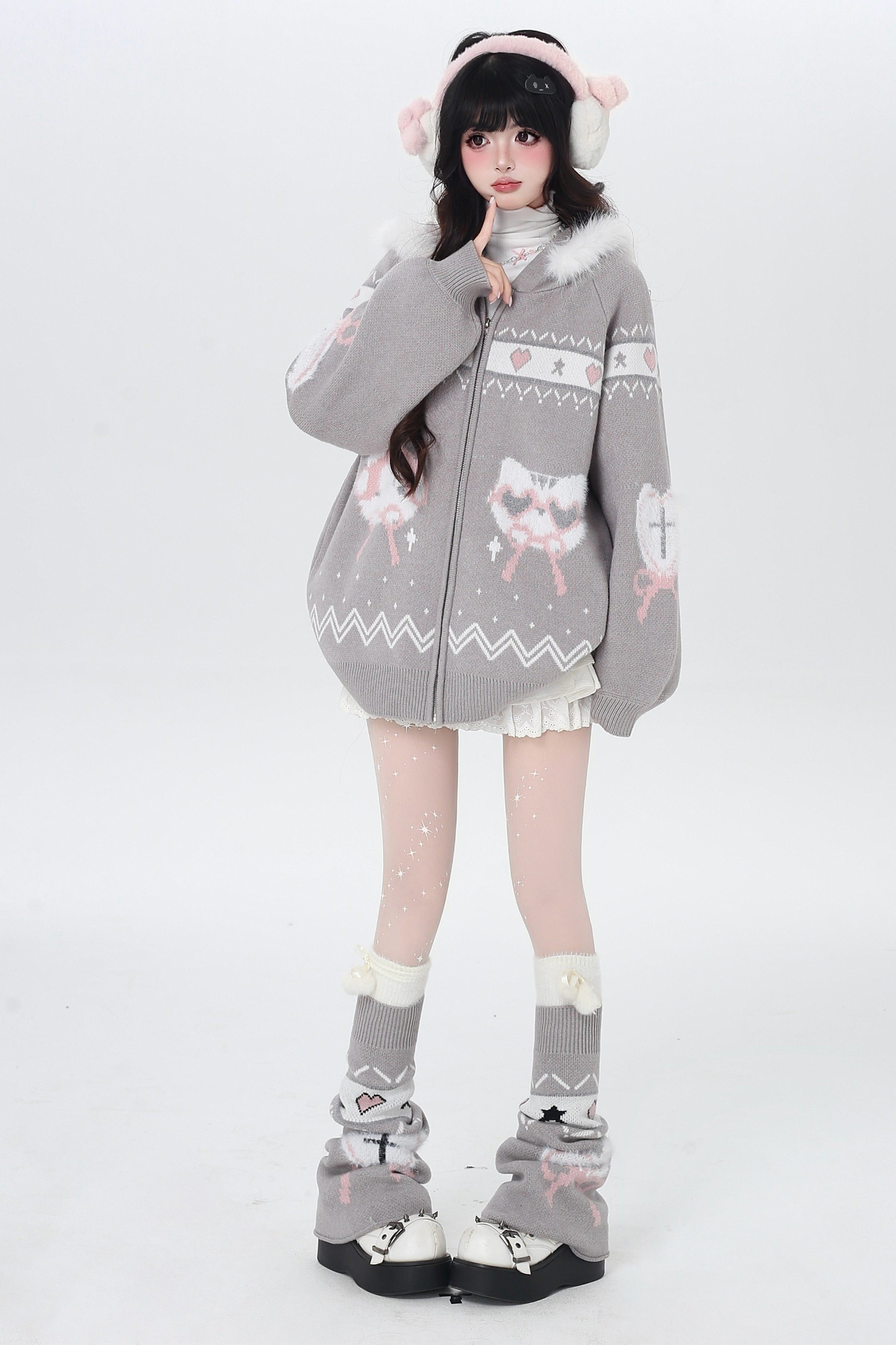 Snow Fair Island Cardigan + Leg Warmers