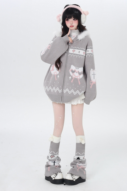 Snow Fair Island Cardigan + Leg Warmers