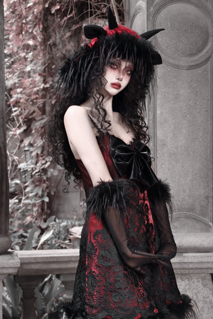 ダークゴシックスリムスリップドレス