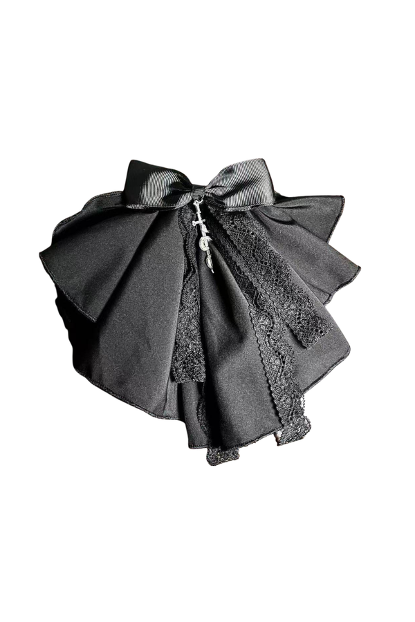 ゴシックフィッシュボーンスカート+シャツ+リボンカラー