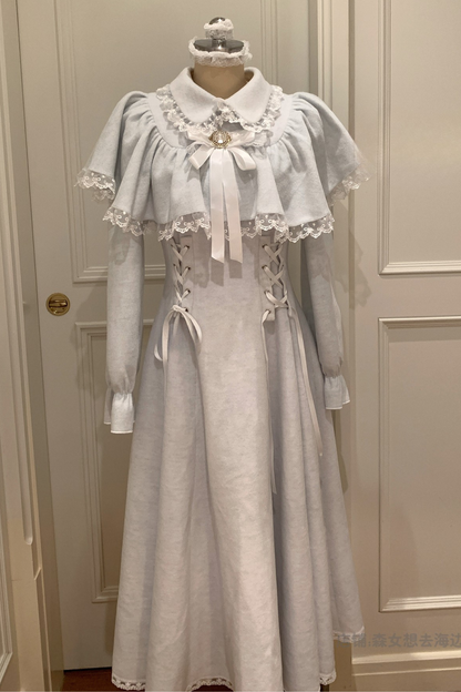 Lace-up Elegant Cape Dress