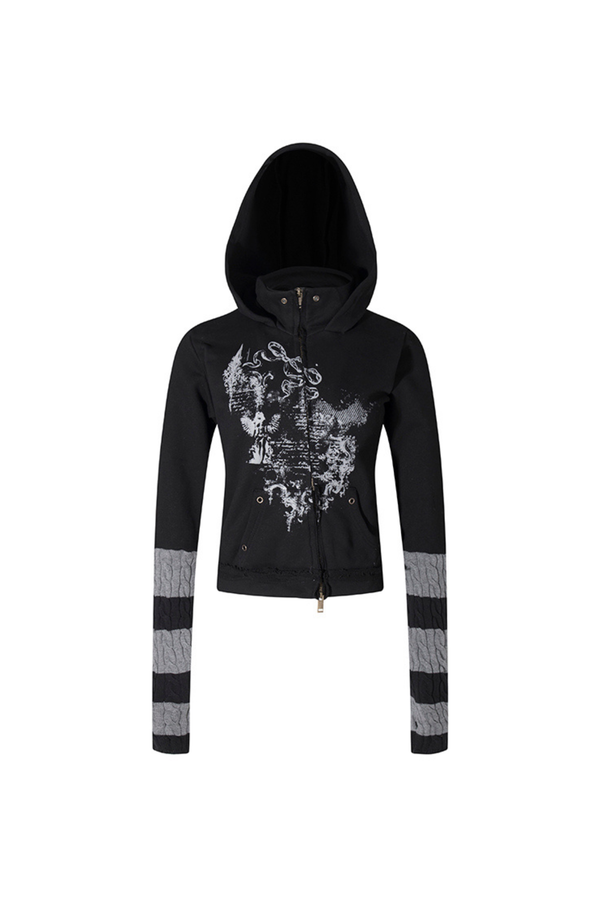 Y2K Fleece-Lined Hooded Jacket