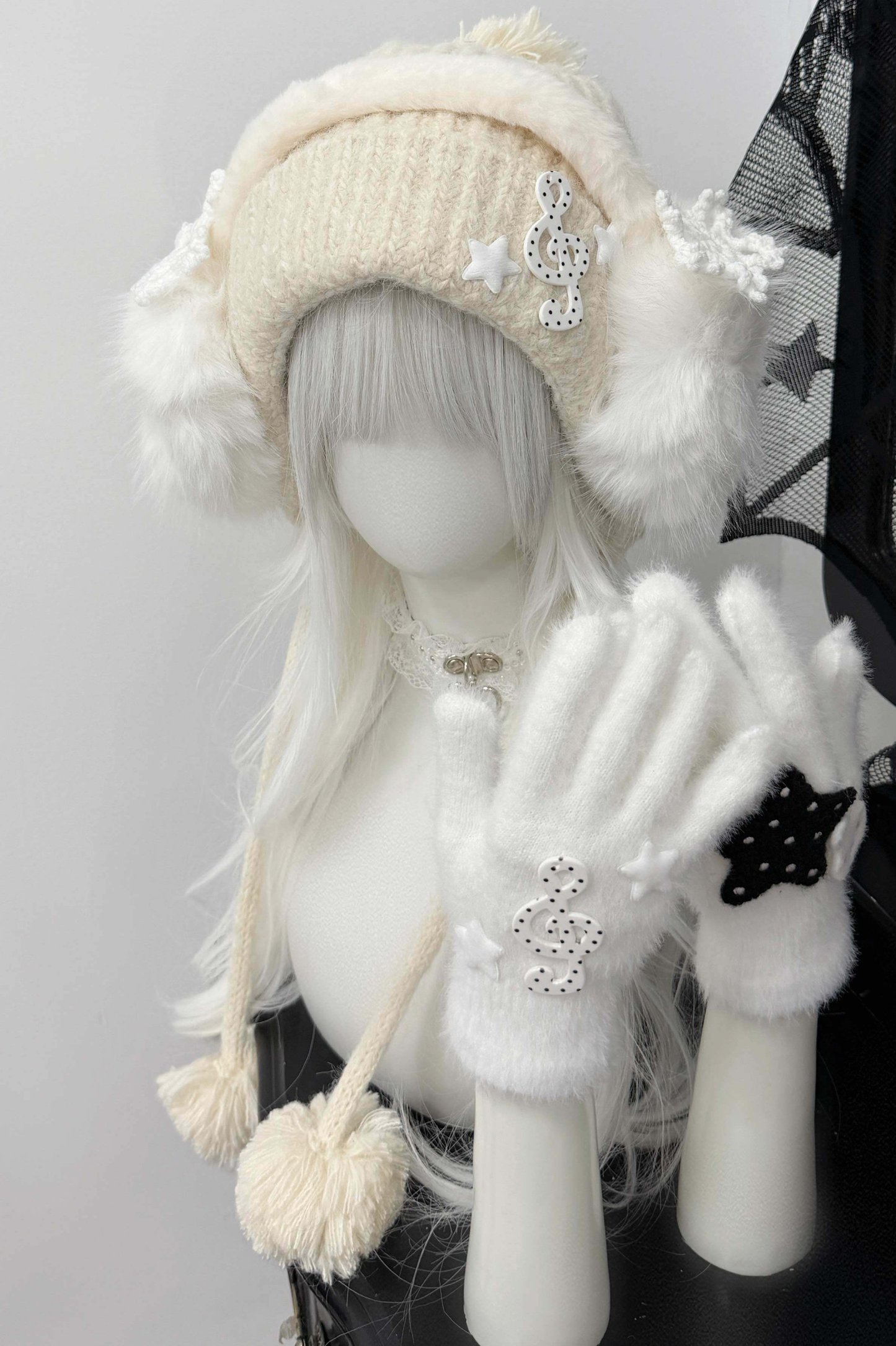 スノーミュージックニットハット＋イヤーマフ