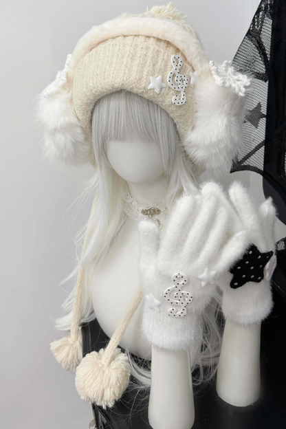 スノーミュージックニットハット＋イヤーマフ