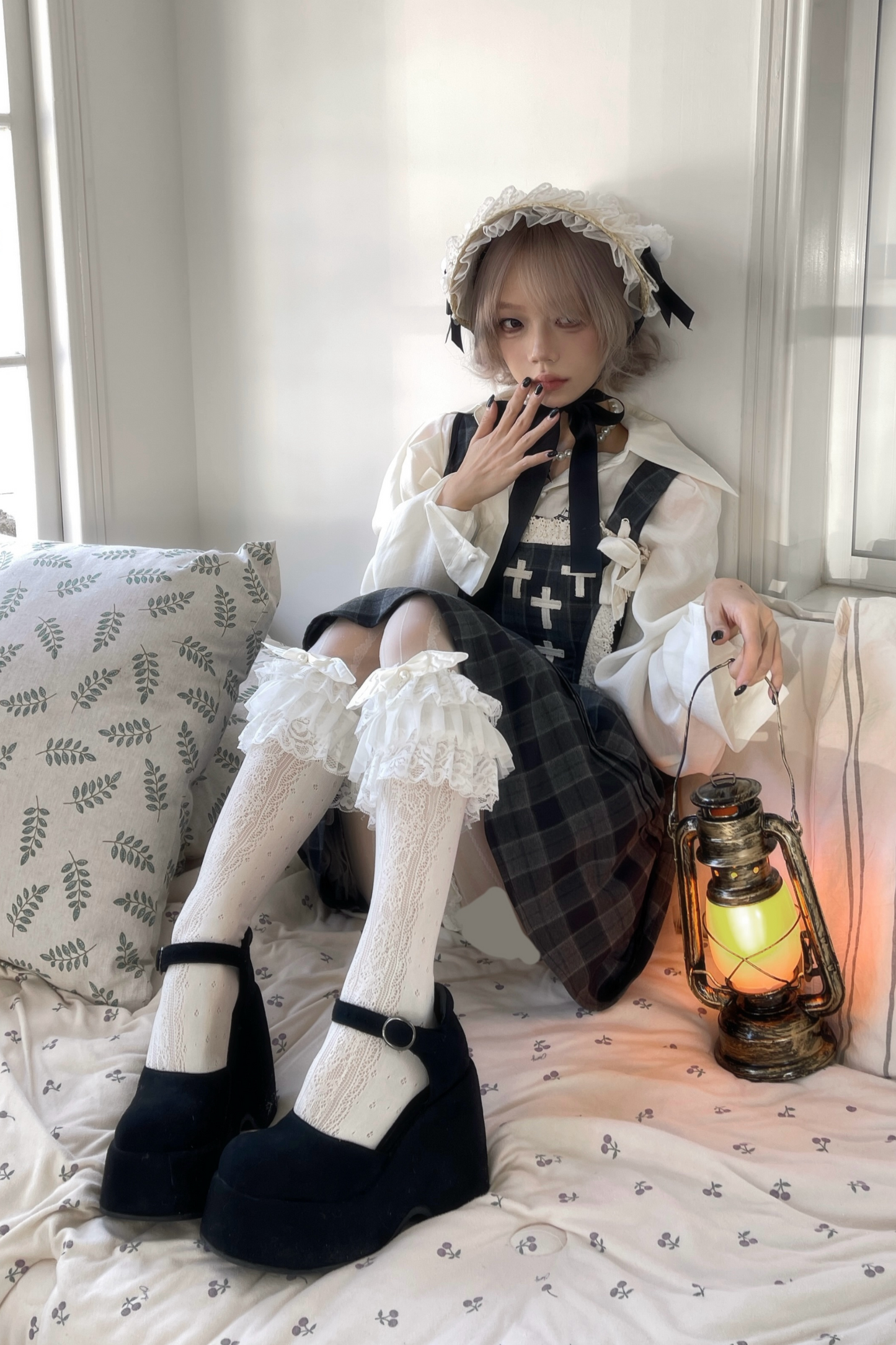 Doll Check Suspender Dress