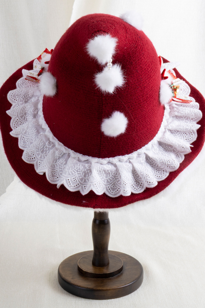 ダークレッドロリータハット