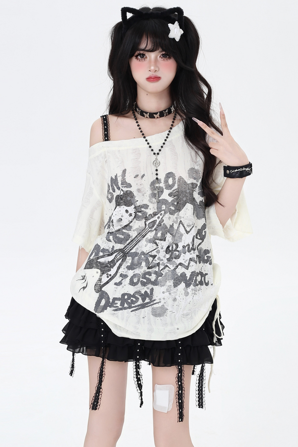 Light Asian Graffiti Sweet Cool Top