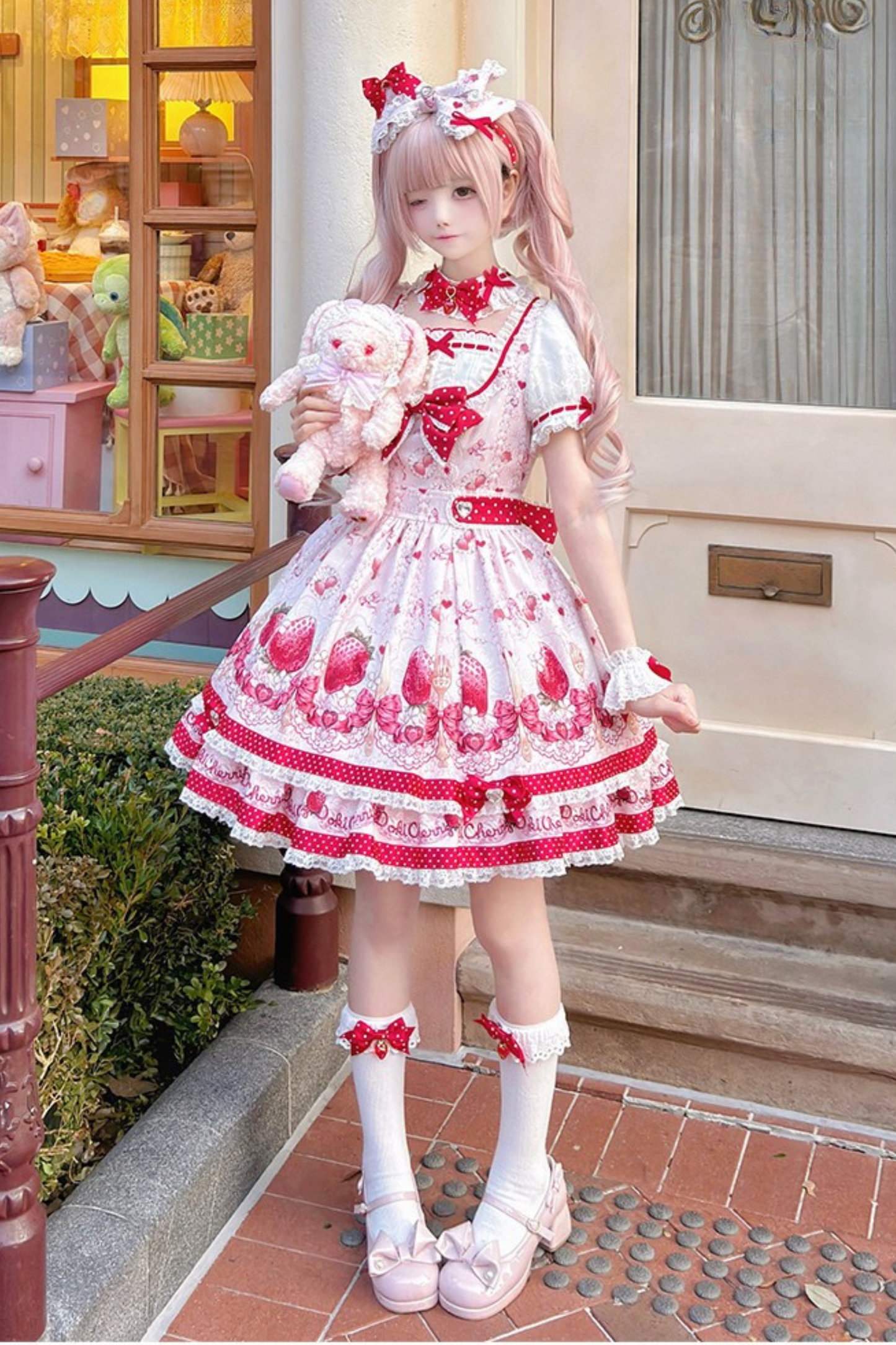 [Vorbestellung bis 3. April] Strawberry-Story-Lolita-Kleid + Accessoires