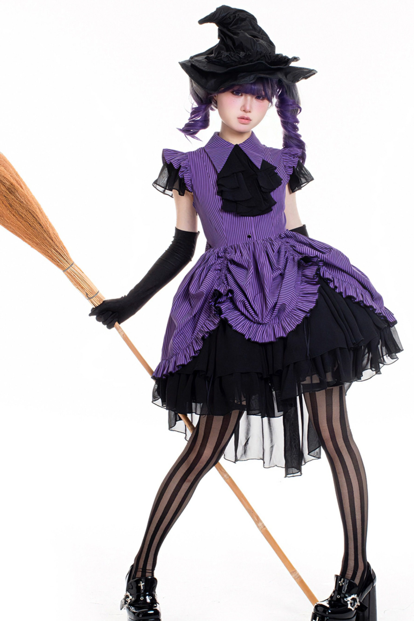 Striped Lolita Dress + Skirt + Collar