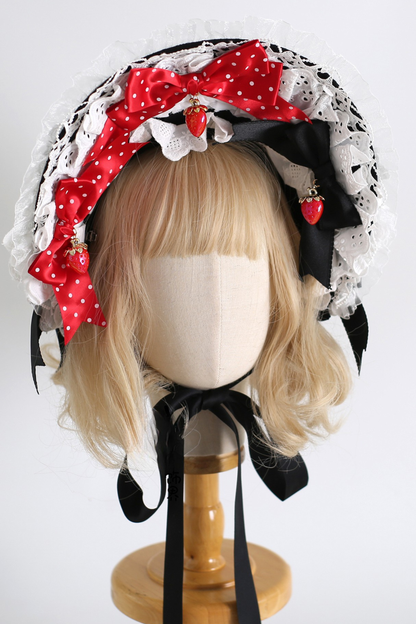 Strawberry dot bonnet