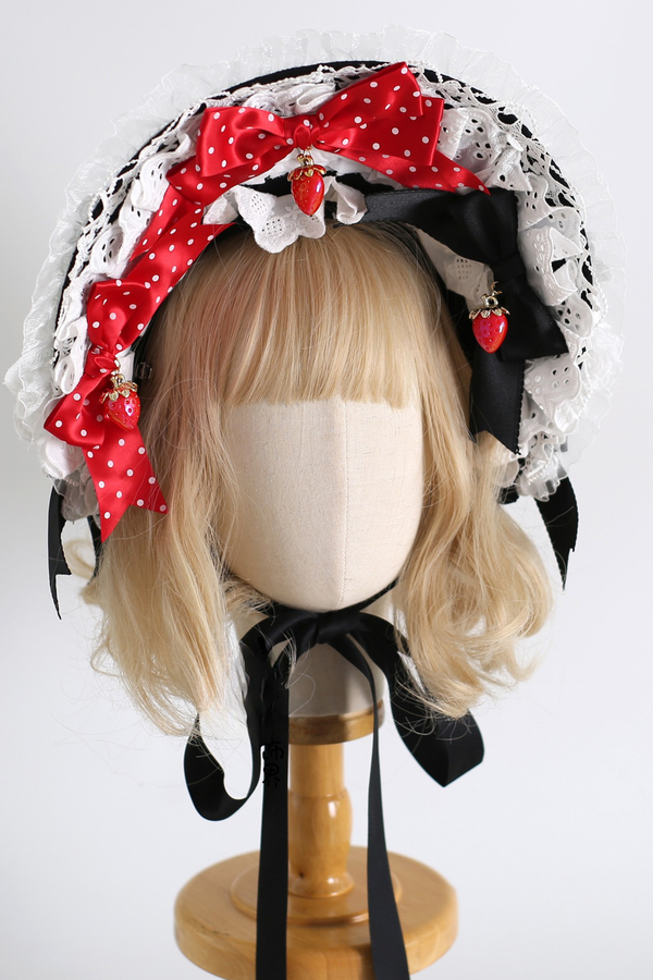 Strawberry dot bonnet