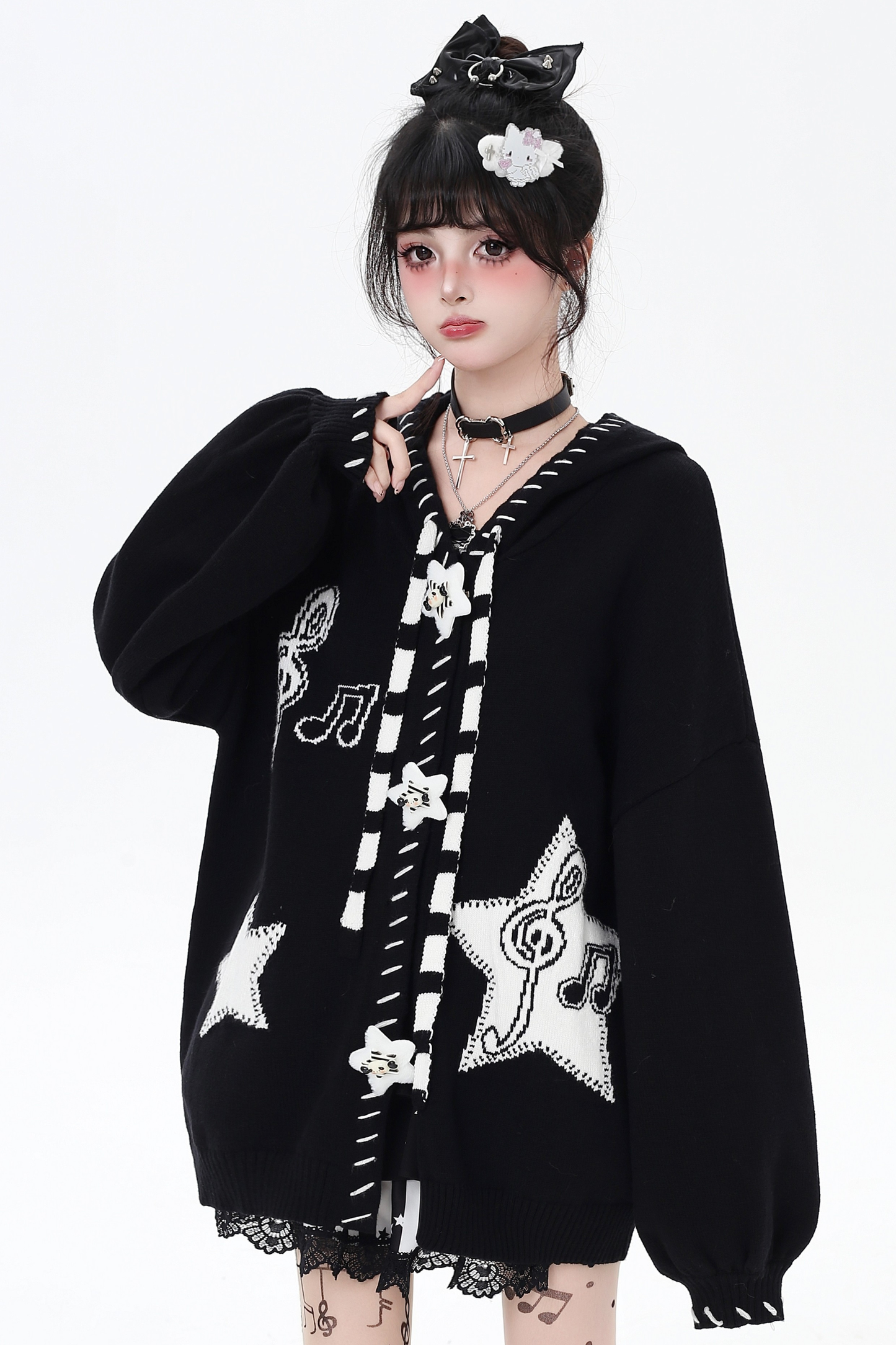 Music Dark Lantern Sleeve Cardigan