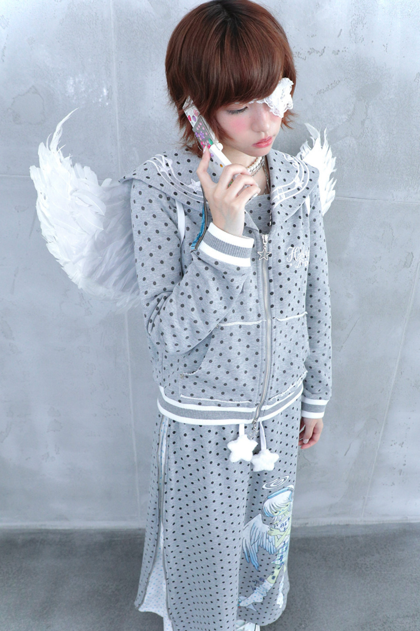 Polka Dot Embroidery Sailor Jacket