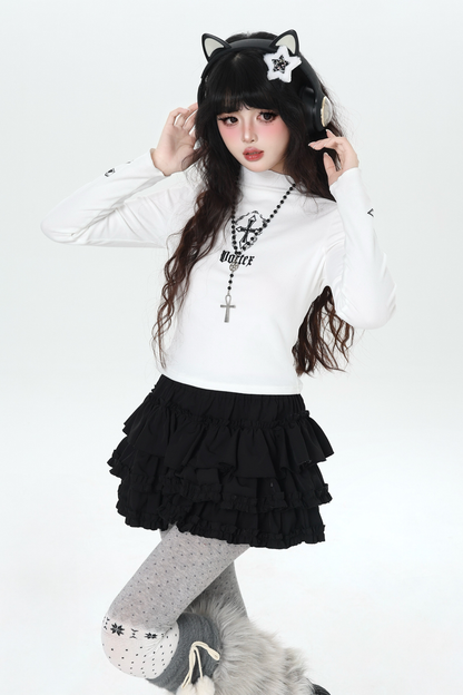 クロススリムタートルネックトップス