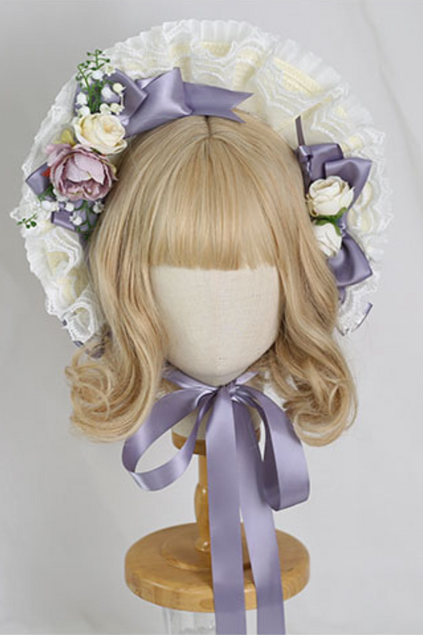 Flower ribbon flat hood