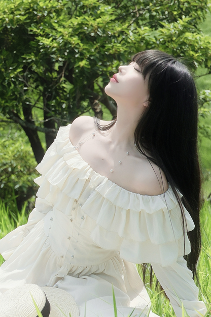 Sweet Frill One Shoulder Dress