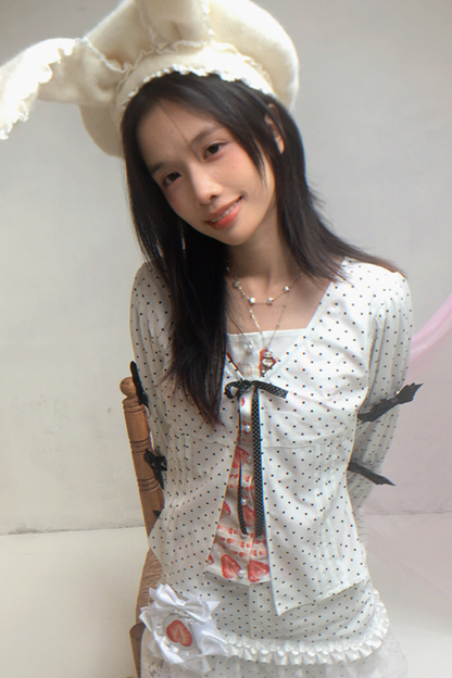 Polka Dot Plaid Blouse