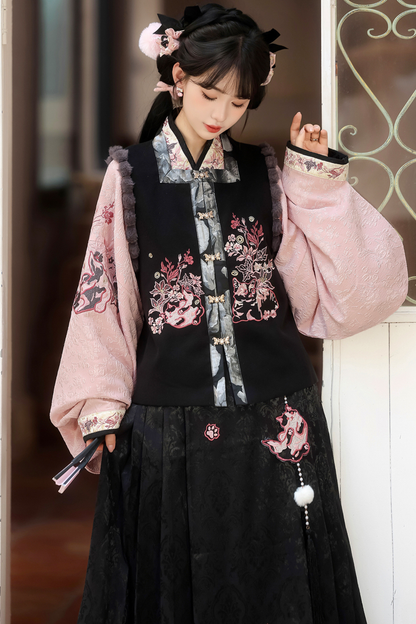 Dark Powder China Vest + Collar + Skirt