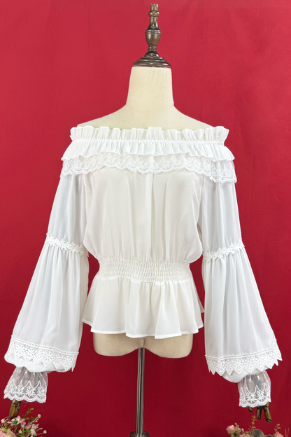 Off-the-shoulder long sleeve Lolita blouse