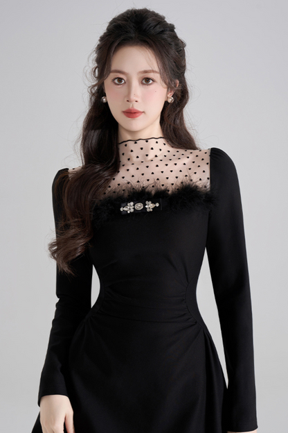 Chic Heart Dot Hepburn Style Dress