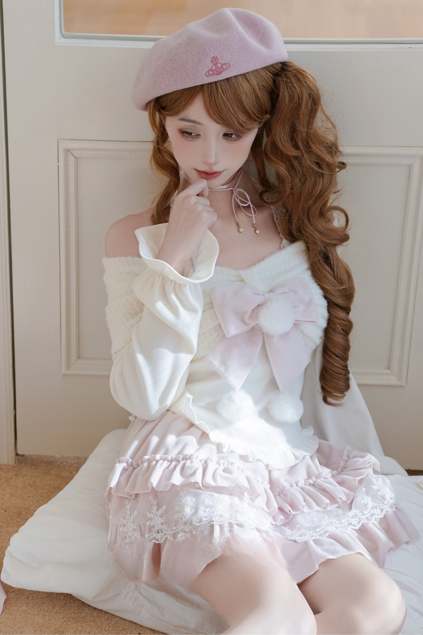 スイートリボントップス+スカート