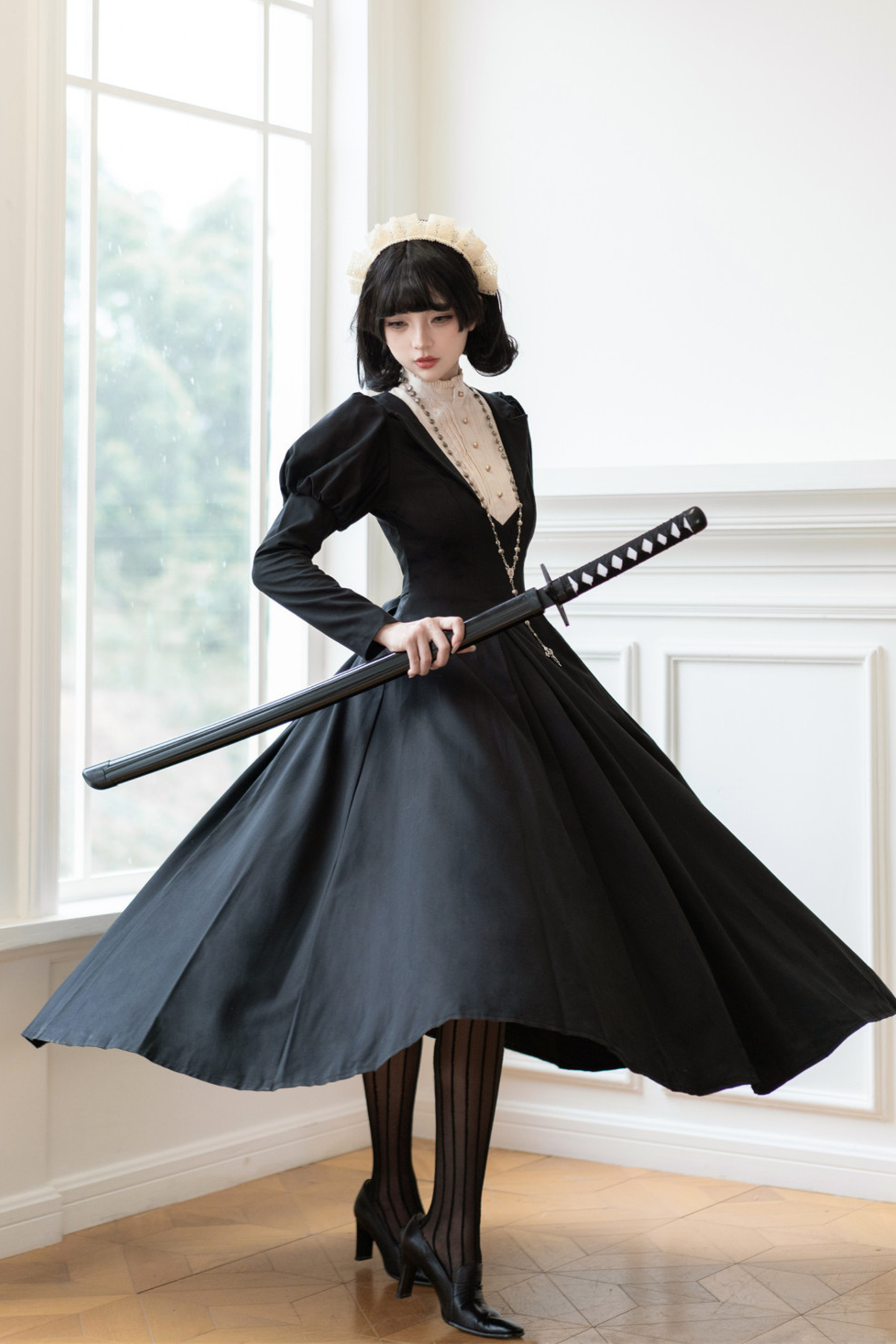 Chic Gothic Flare Long Lolita Dress