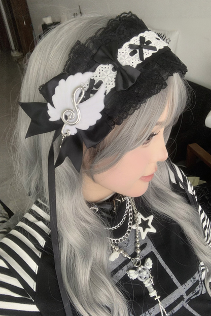 ゴシックレースリボンヘッドバンド