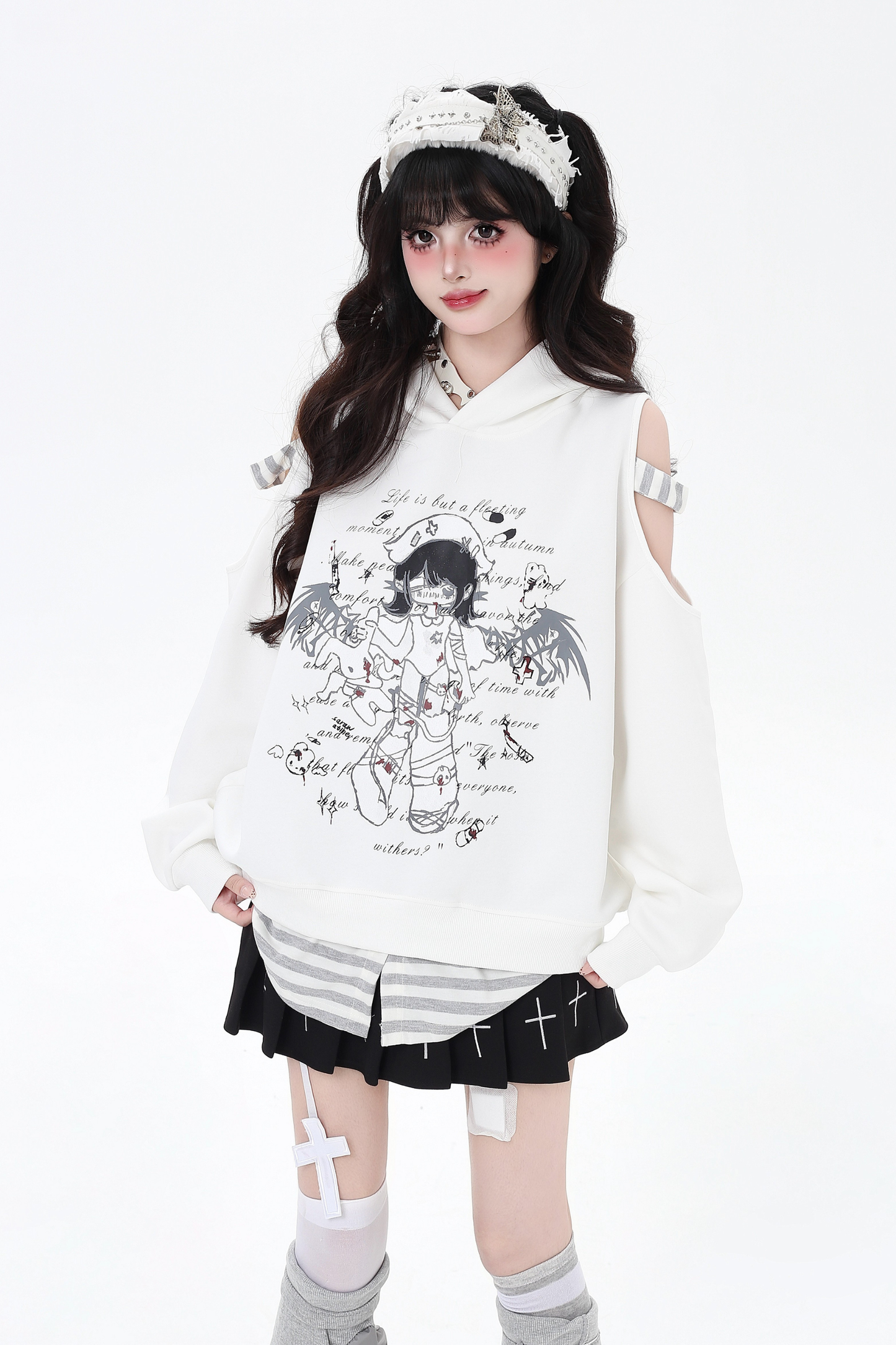 オフショルダールーズボーダートップス