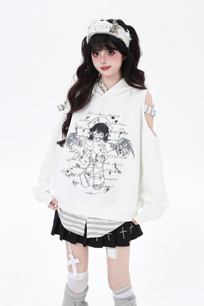 オフショルダールーズボーダートップス