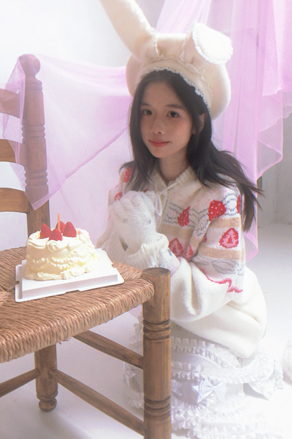 Strawberry Cake Mohair Cardigan