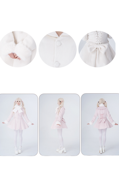 Sweet Imitation Fox Fur Girl Coat